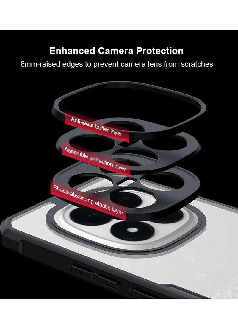 إكسوند جراب شاومي ريدمي نوت 15 برو بلس 5G، غطاء خلفي مع حماية عدسة الكاميرا، إطار ممتص للصدمات من TPU وPC، تصميم نحيف مقاوم للاصفرار لحماية الهاتف - Image 3